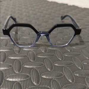 Black and Blue Geometric Glasses